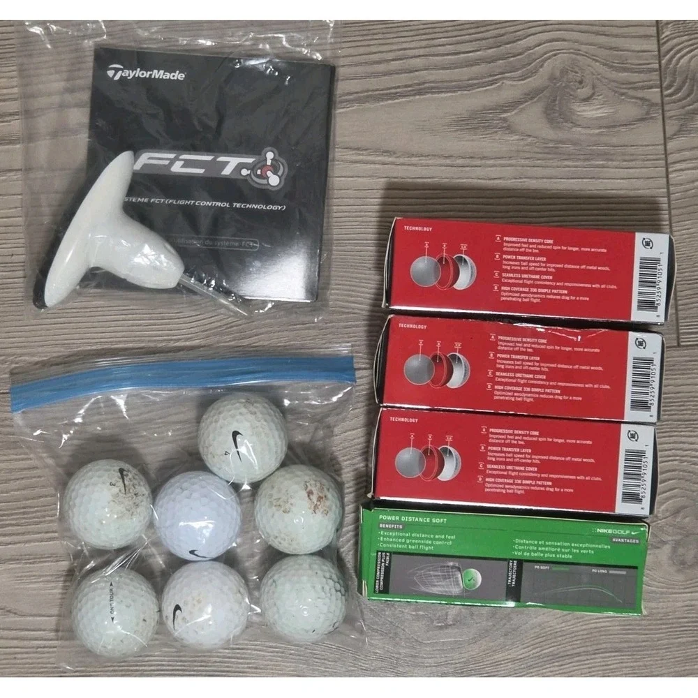 Nike Golf Ball Bundle One Black & Misc 16 New & 7 Used TaylorMade Driver Tool